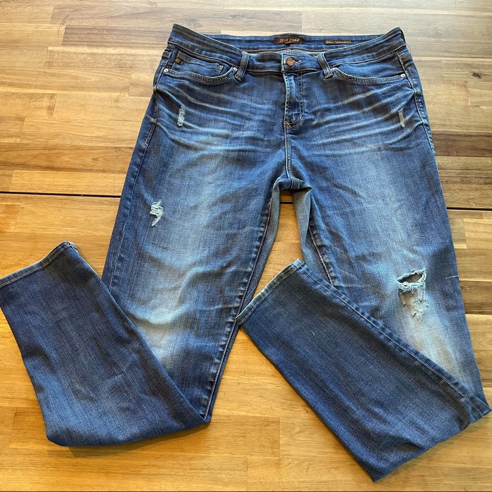 Dear John Gisele Jeans High Waist Skinny Distressed Size 33
